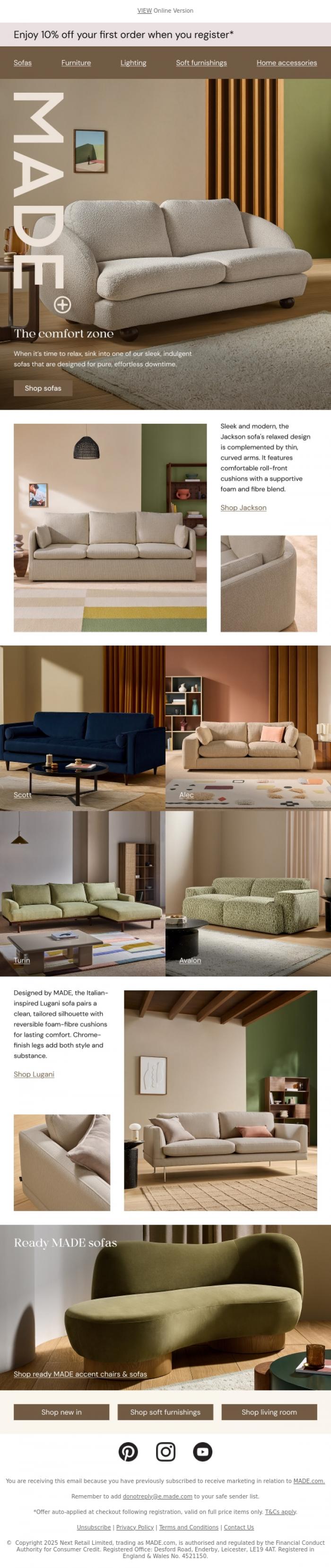 Email Design Inspiration from MADE.com, You can sit with us