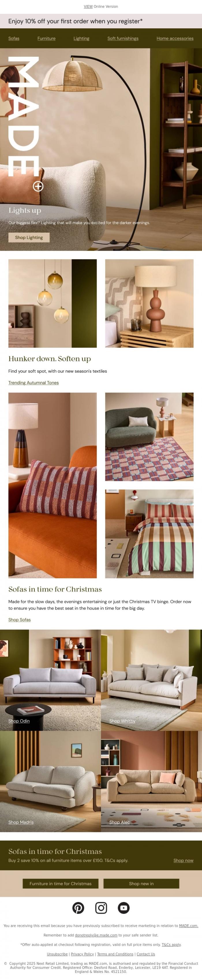 Email Design Inspiration from MADE.com, Winterise your home