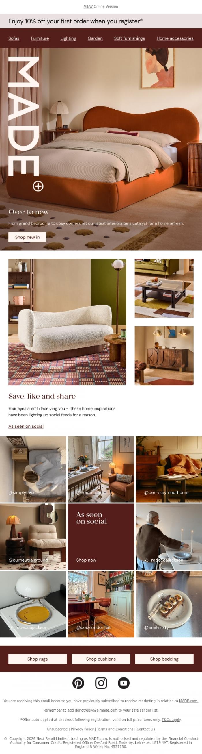Email Design Inspiration from MADE.com, New, just for you ✨