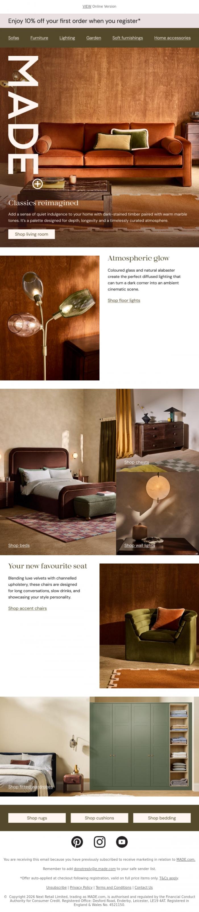 Email Design Inspiration from MADE.com, Your next interior chapter