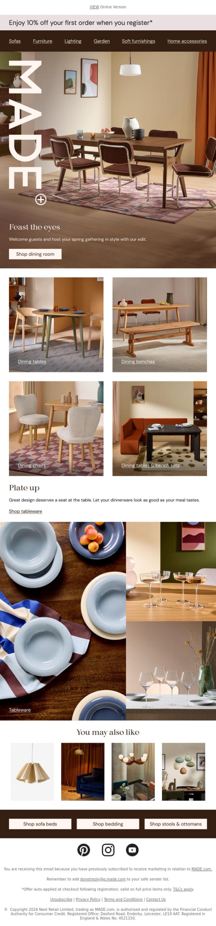 Email Design Inspiration from MADE.com, Let the feasting commence