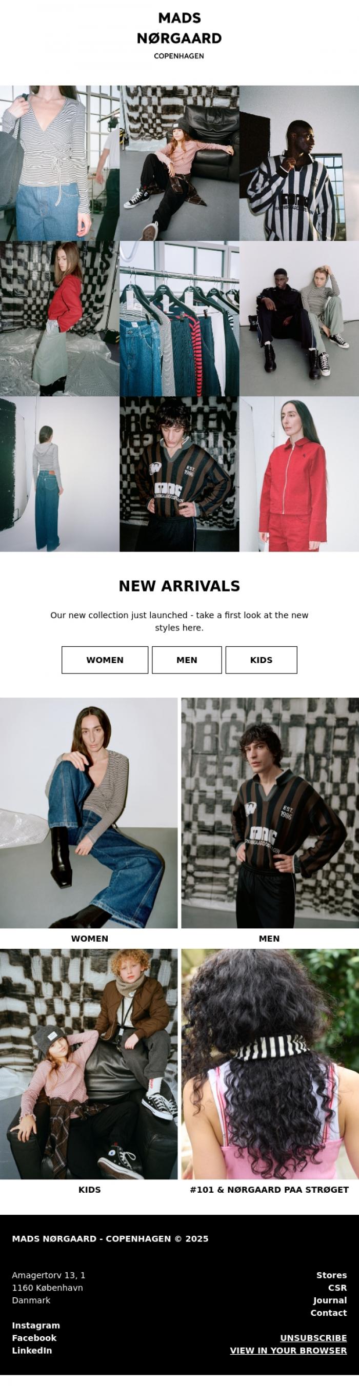 Email Design Inspiration from MADS N&Oslash;RGAARD - COPENHAGEN, NEW ARRIVALS