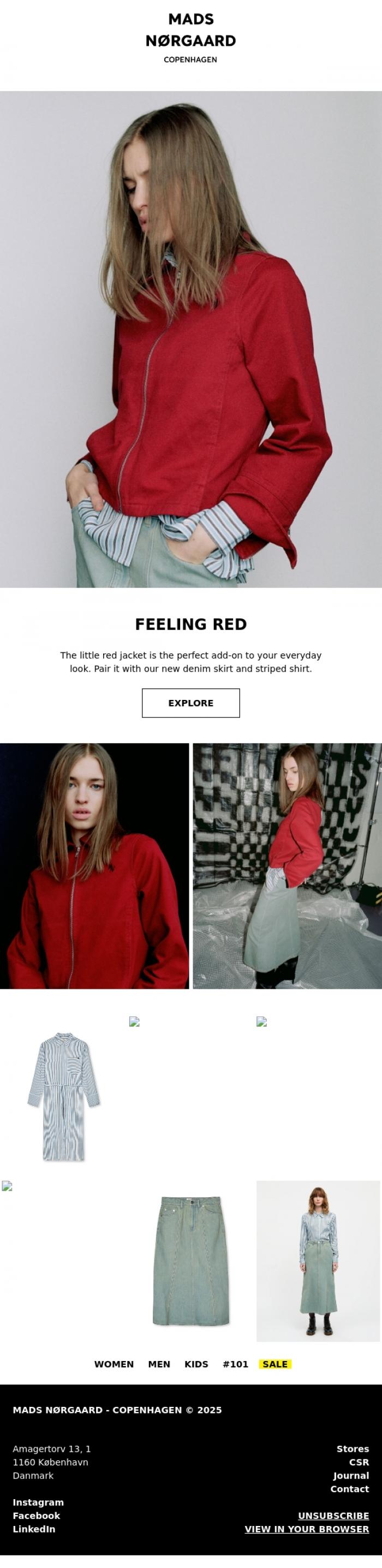 Email Design Inspiration from MADS N&Oslash;RGAARD - COPENHAGEN, FEELING RED