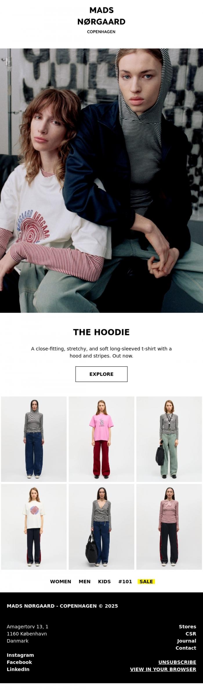 Email Design Inspiration from MADS N&Oslash;RGAARD - COPENHAGEN, THE HOODIE