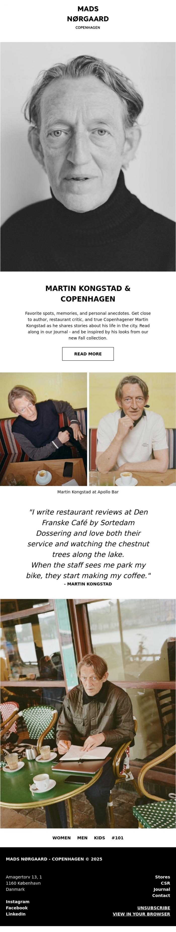 Email Design Inspiration from MADS N&Oslash;RGAARD - COPENHAGEN, MARTIN KONGSTAD & COPENHAGEN