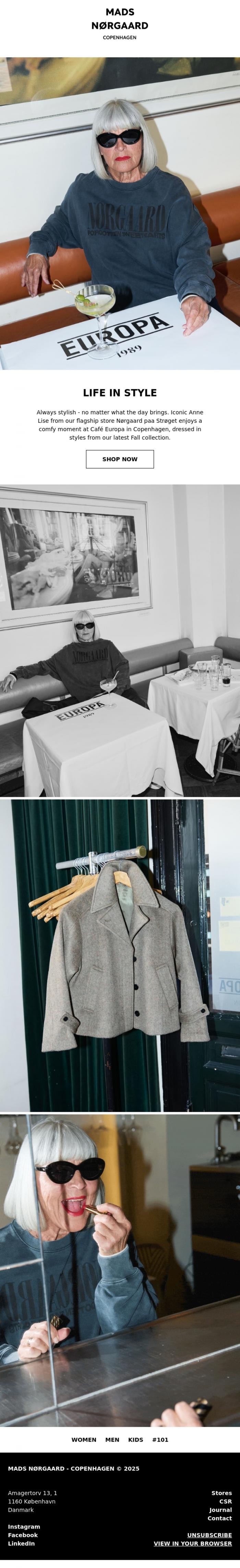 Email Design Inspiration from MADS N&Oslash;RGAARD - COPENHAGEN, LIFE IN STYLE