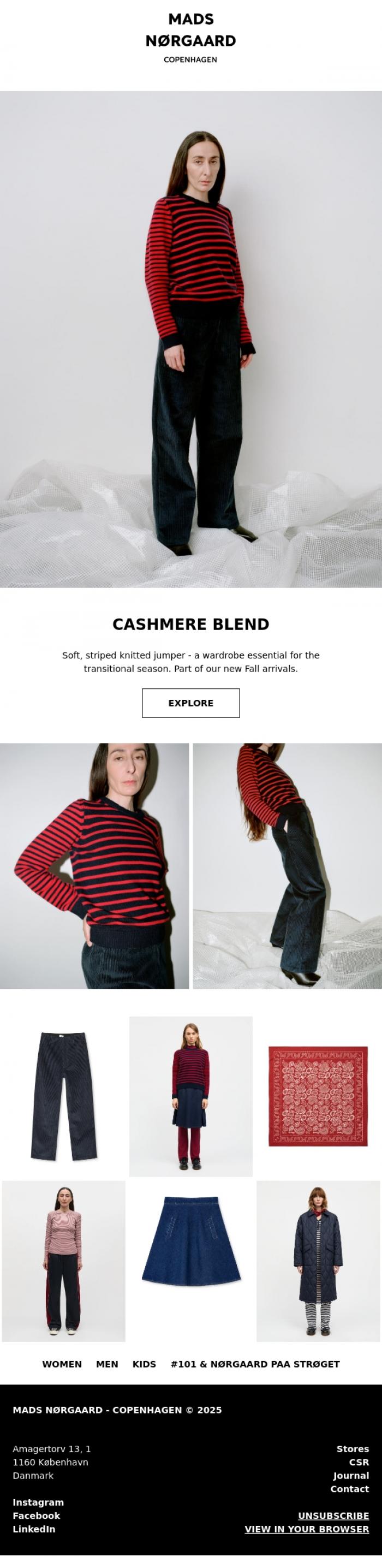 Email Design Inspiration from MADS N&Oslash;RGAARD - COPENHAGEN, CASHMERE BLEND