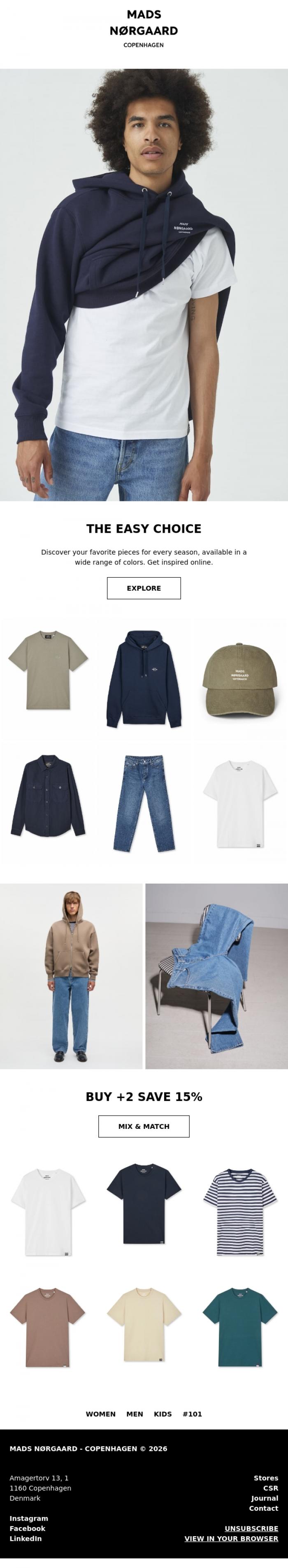 Email Design Inspiration from MADS N&Oslash;RGAARD - COPENHAGEN, THE EASY CHOICE