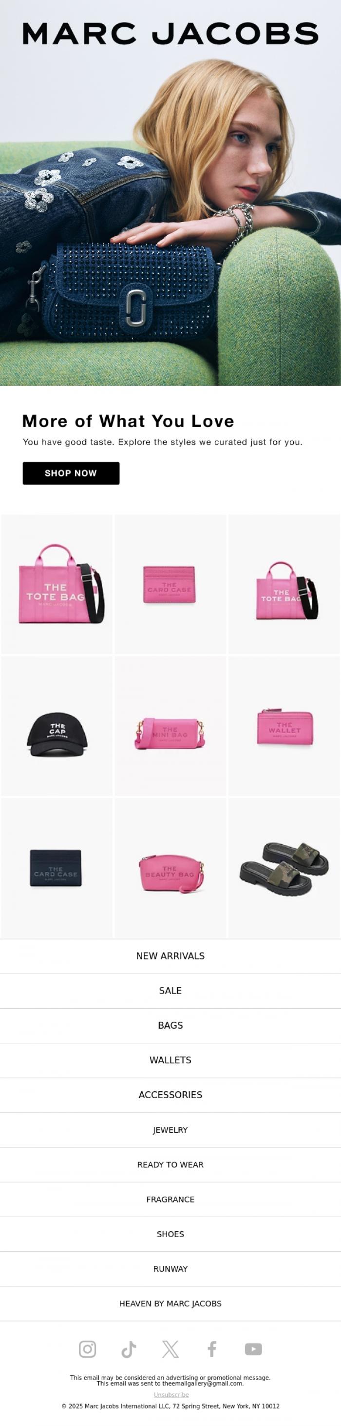 Email Design Inspiration from MARC JACOBS, More of What You Love!