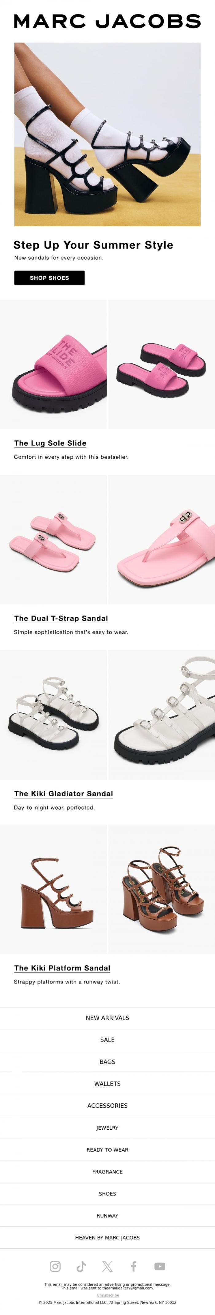 Email Design Inspiration from MARC JACOBS, New Shoes for Spring