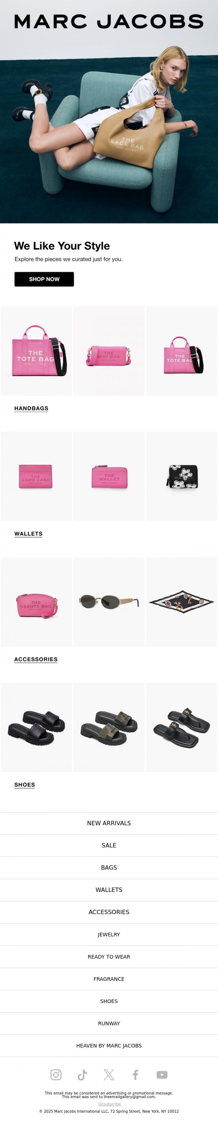Email Design Inspiration from MARC JACOBS, Our New Picks For You