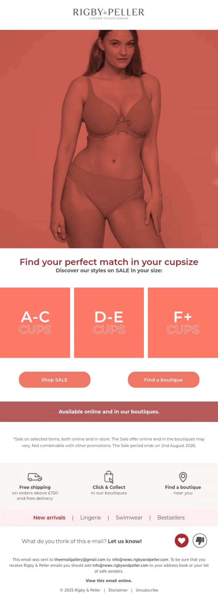 Email Design Inspiration from Marie Jo, Summer SALE 🌞 | Discover gorgeous styles in your cupsize