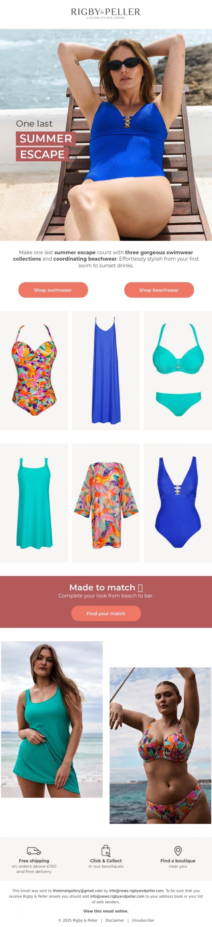 Email Design Inspiration from Marie Jo, One last summer escape 🧳🌴