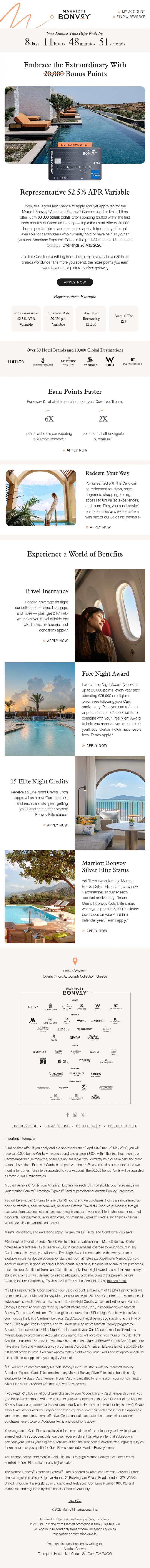 Email Design Inspiration from Marriott Bonvoy, Last Chance to Earn 60,000 Welcome Bonus Points
