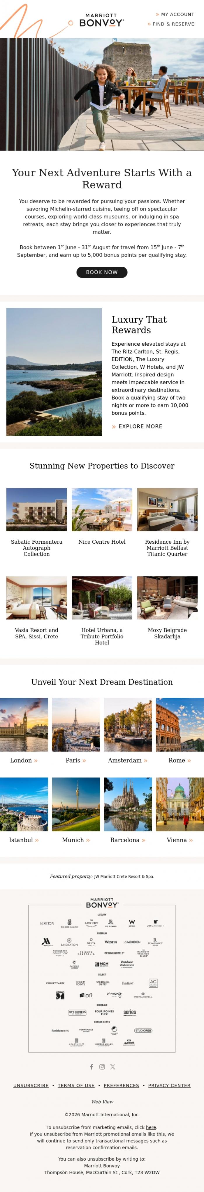 Email Design Inspiration from Marriott Bonvoy, You Deserve to be Rewarded 🧳