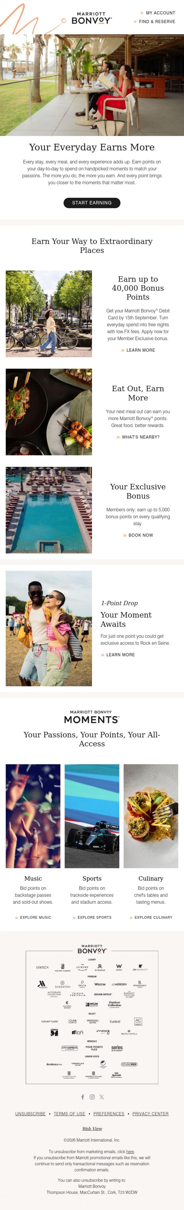 Email Design Inspiration from Marriott Bonvoy, Your Everyday Adds up to Something Big