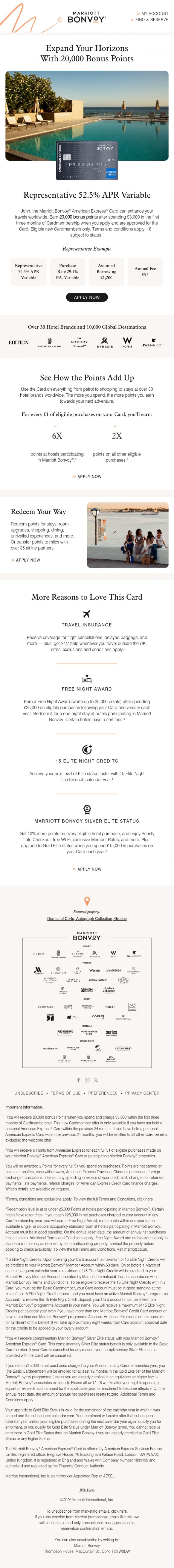Email Design Inspiration from Marriott Bonvoy, Boost Your Marriott Bonvoy Balance With the Card