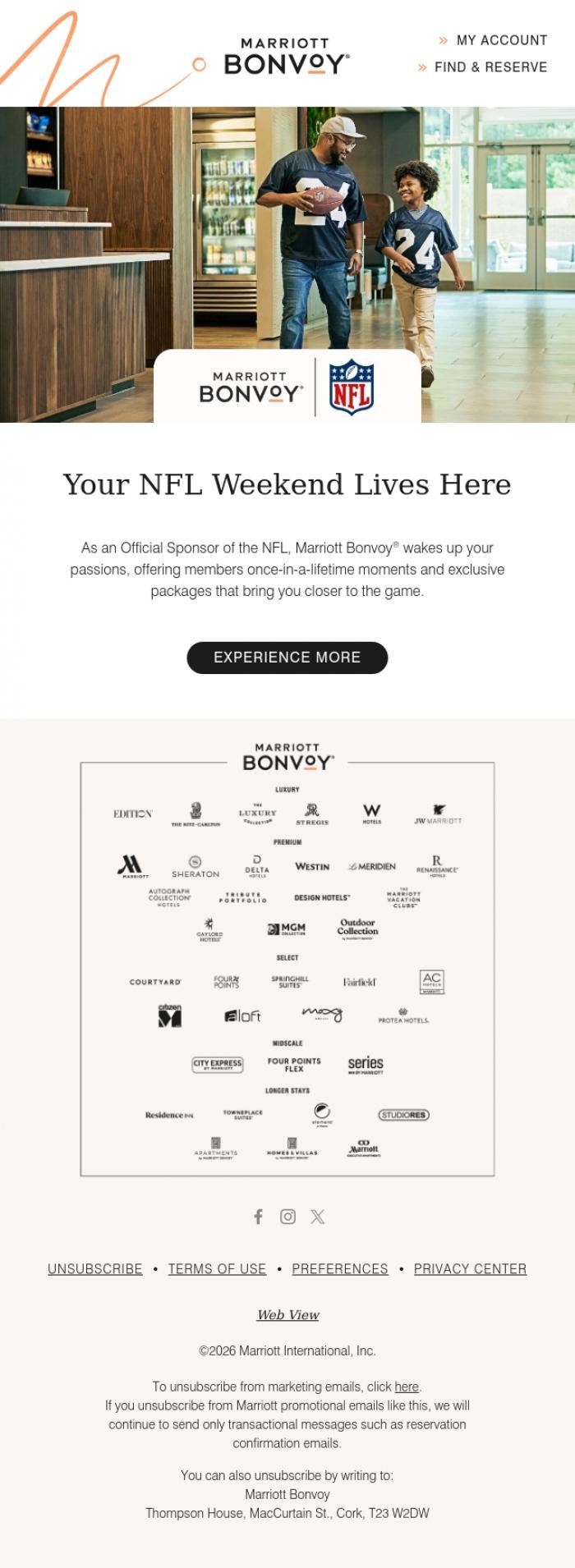Email Design Inspiration from Marriott Bonvoy, Experience More of What You Love