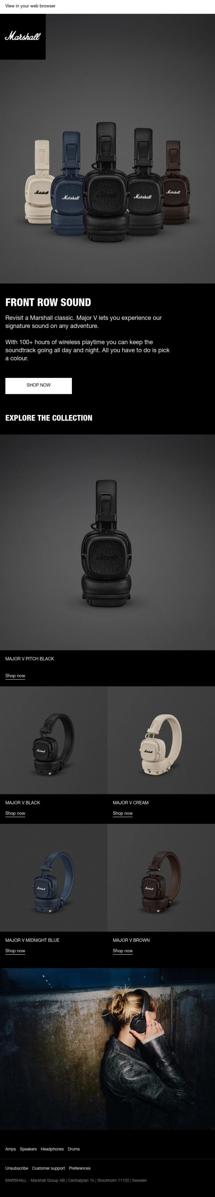 Email Design Inspiration from Marshall, A family of icons