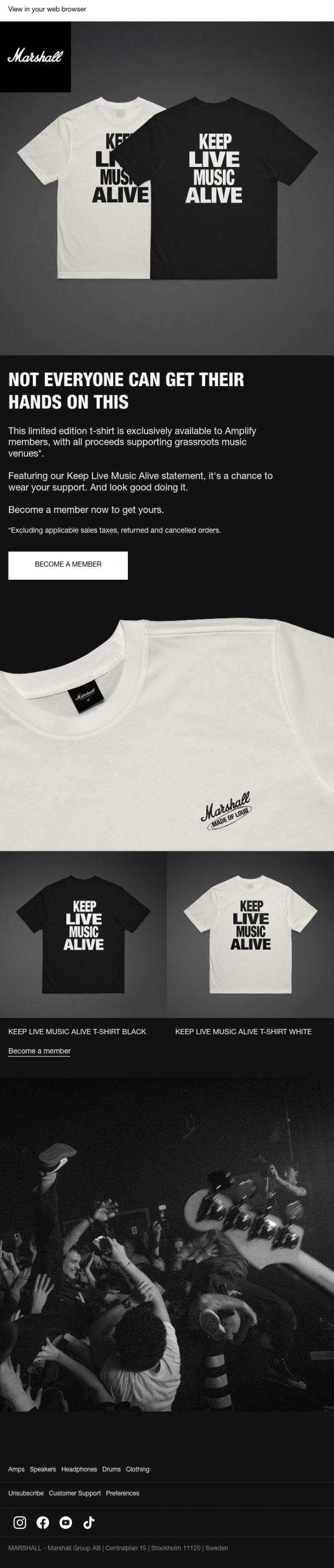 Email Design Inspiration from Marshall, An Amplify exclusive