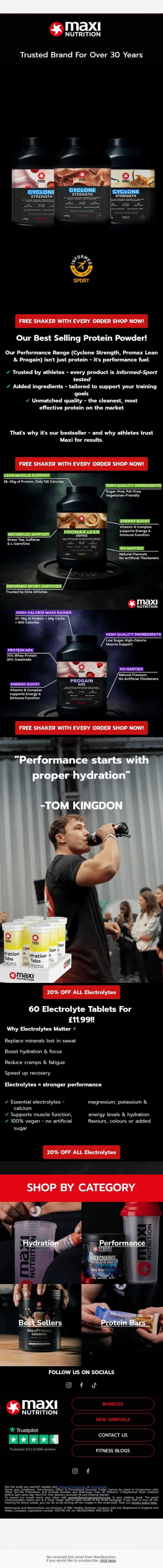 Email Design Inspiration from MaxiNutrition, Why Athletes Choose Our Elite Range 💪 OFFER ENDS MONDAY!!!
