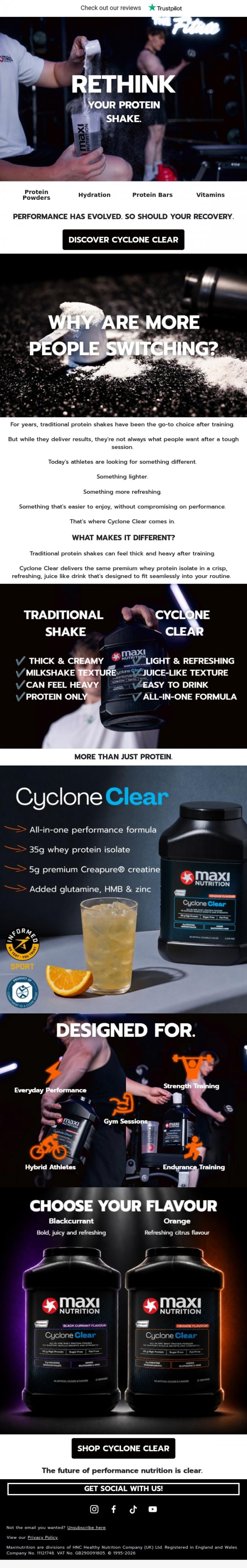 Email Design Inspiration from MaxiNutrition, The Evolution Of Protein Starts Here.