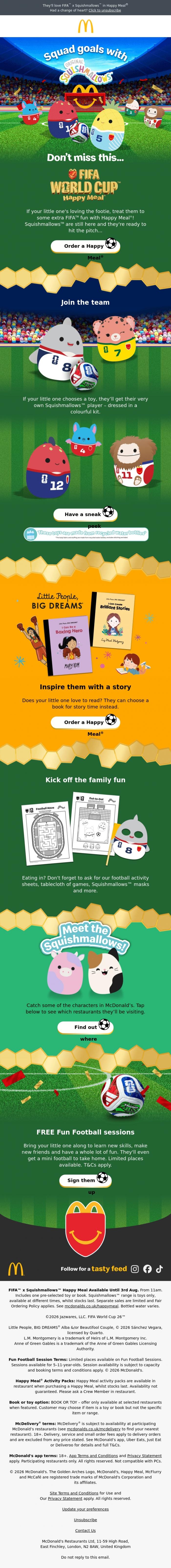 Email Design Inspiration from McDonald's, Is your little one a footie fan? ⚽ 🏆