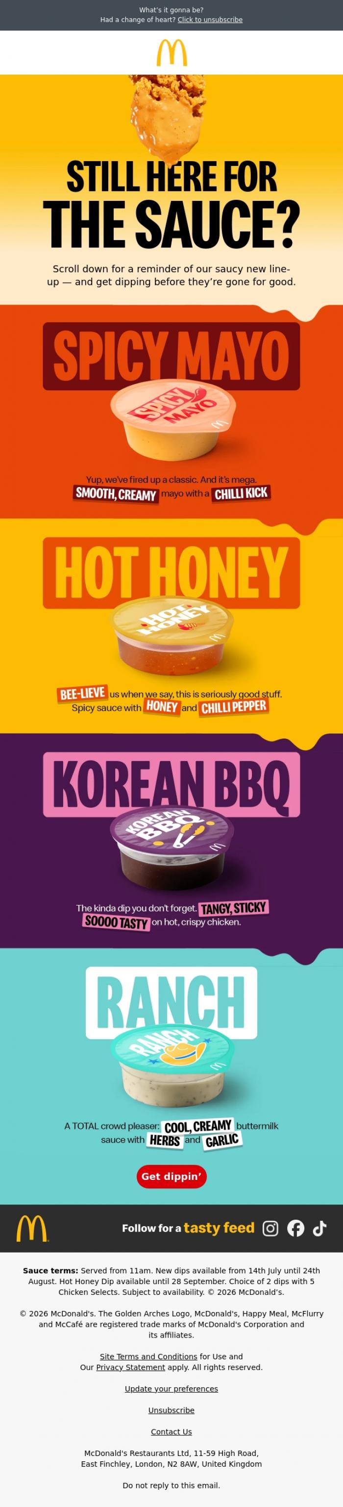 Email Design Inspiration from McDonald's, 🔴 It's all about the sauce 🔴