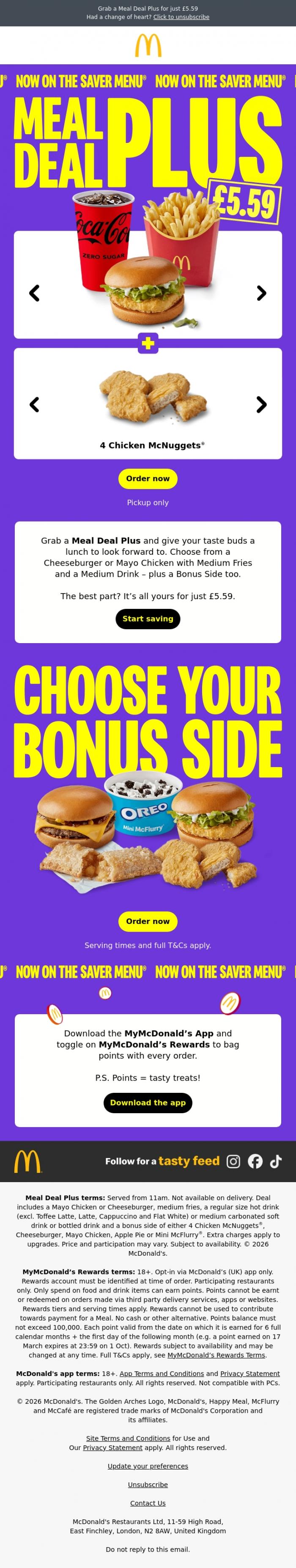 Email Design Inspiration from McDonald's, Say bye bye to boring lunches 👋 