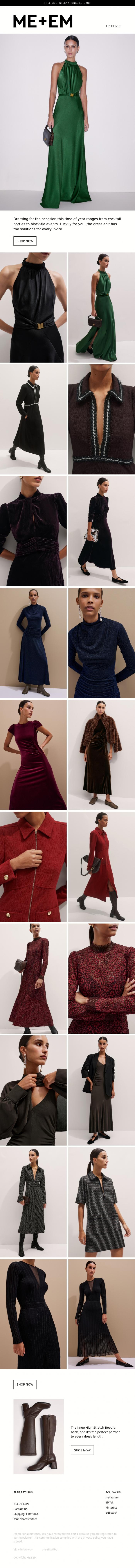 Email Design Inspiration from ME+EM, Just In | Dressing For The Occasion