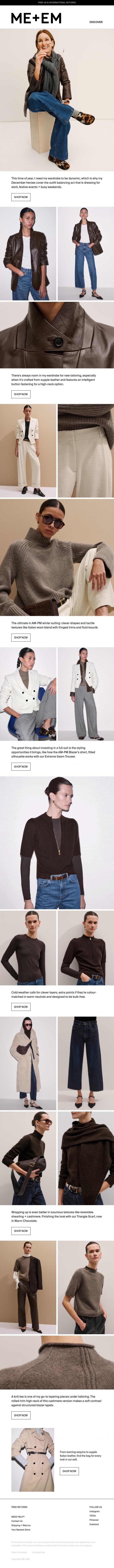 Email Design Inspiration from ME+EM, The Founder Edit | Clare's December Heroes
