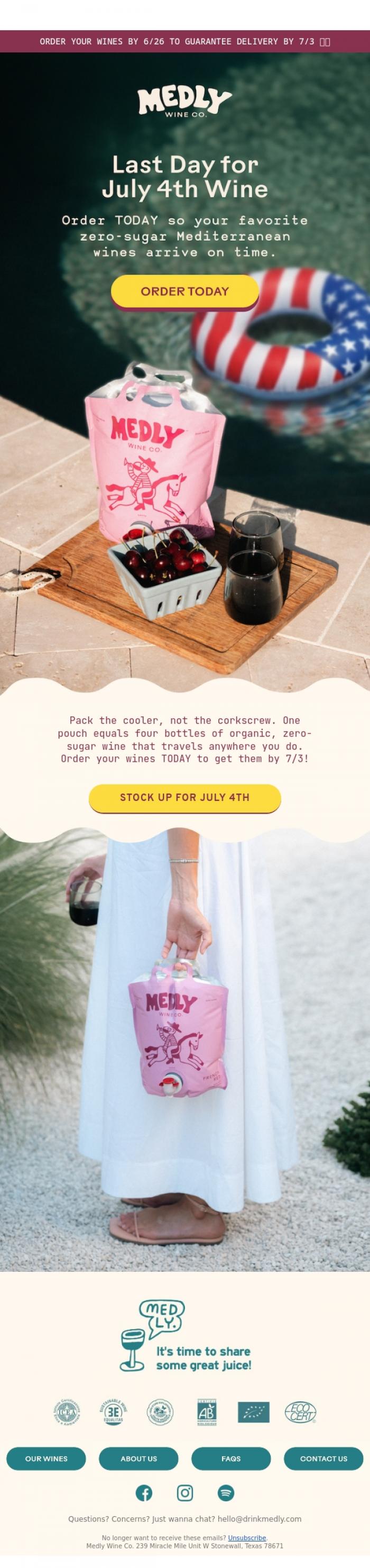 Email Design Inspiration from Medly, ⏰ LAST DAY to order for the 4th