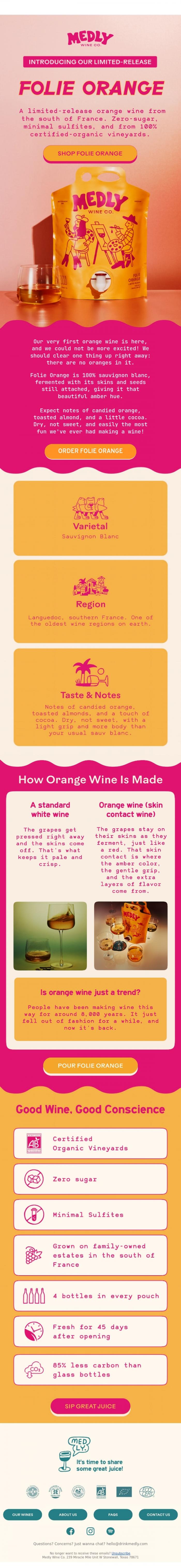 Email Design Inspiration from Medly, NEW LIMITED-RELEASE 🍊 FOLIE ORANGE