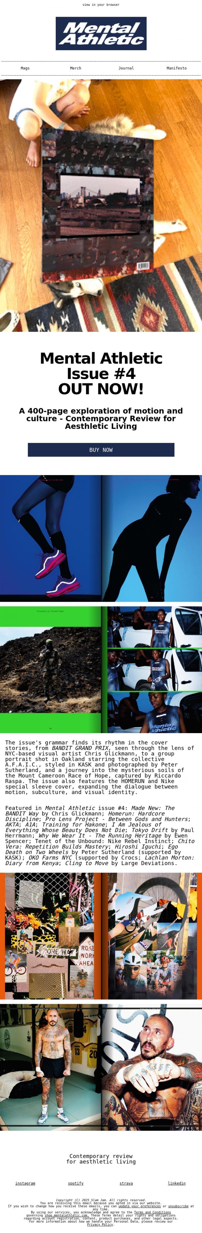 Email Design Inspiration from Mental Athletic, Mental Athletic Issue #4 OUT NOW!
