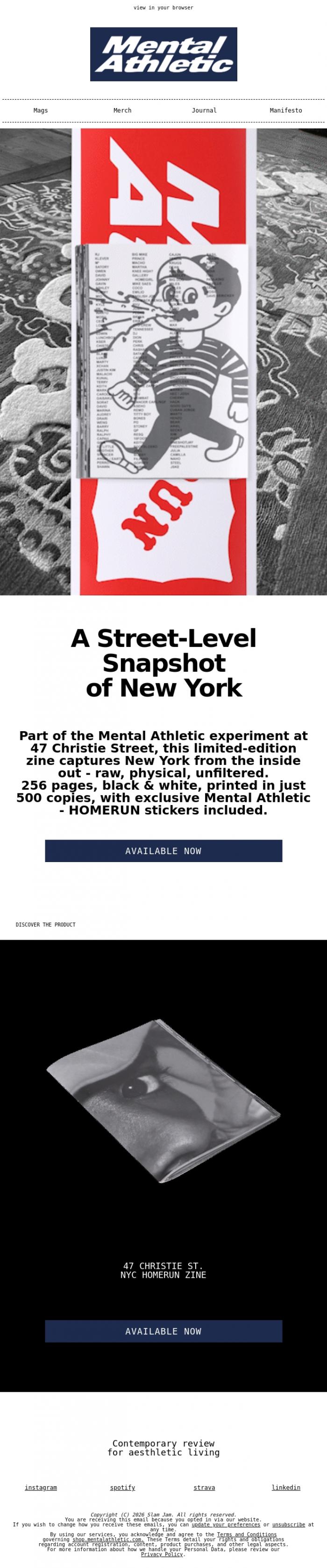 Email Design Inspiration from Mental Athletic, The Homerun Limited Edition Zine