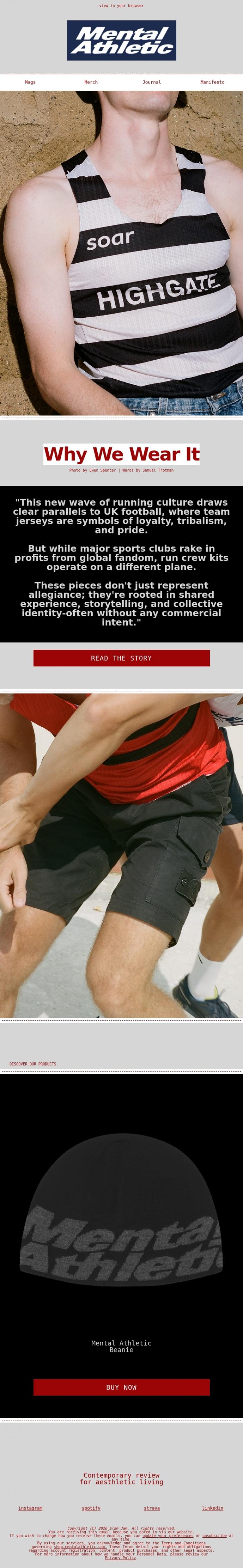 Email Design Inspiration from Mental Athletic, Why We Wear It