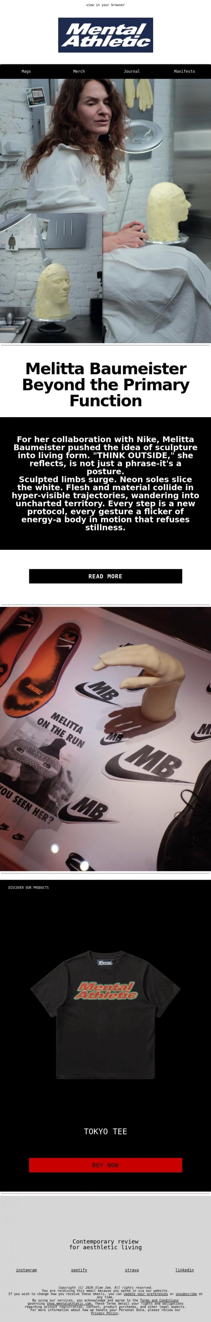Email Design Inspiration from Mental Athletic, Neon Steps on Human Canvas
