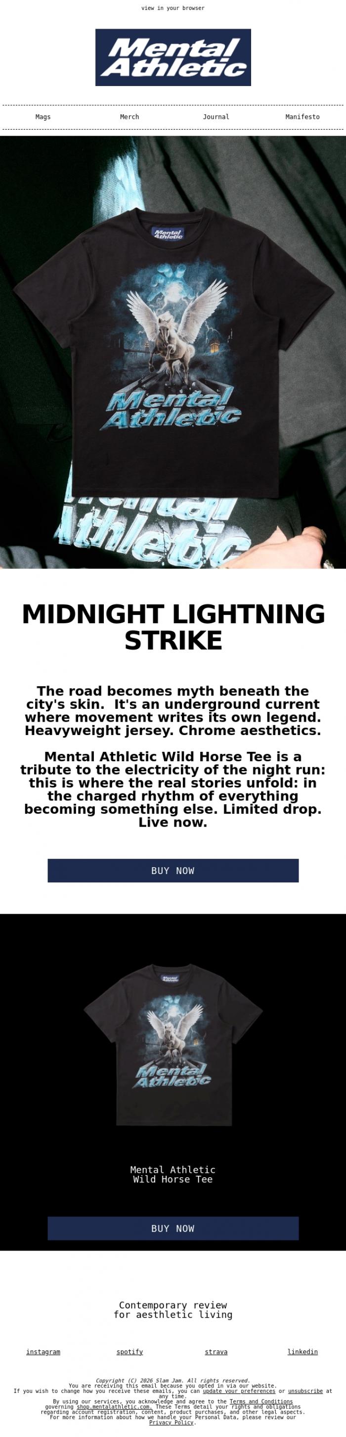 Email Design Inspiration from Mental Athletic, The Mental Athletic Wild Horse Tee