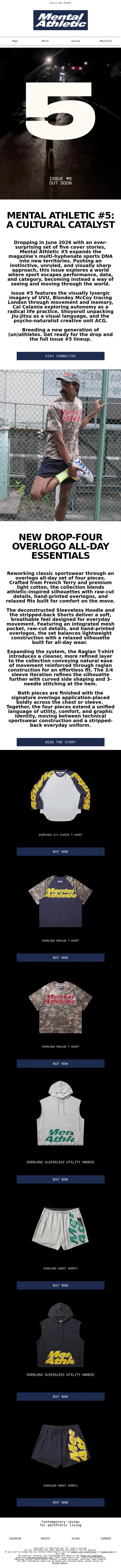 Email Design Inspiration from Mental Athletic, A first look into Issue #5 paired with a bonus drop