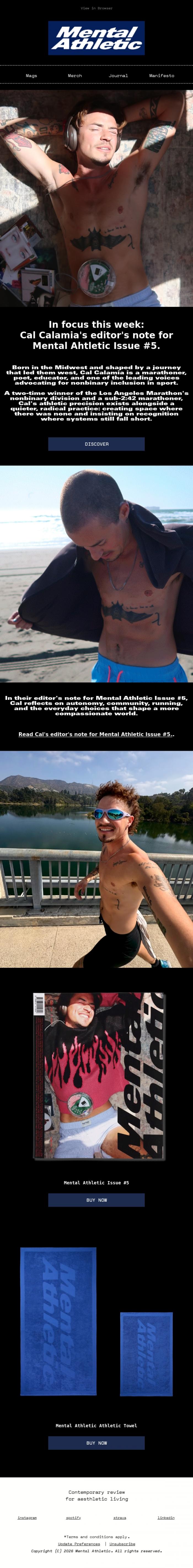 Email Design Inspiration from Mental Athletic, Cal Calamia