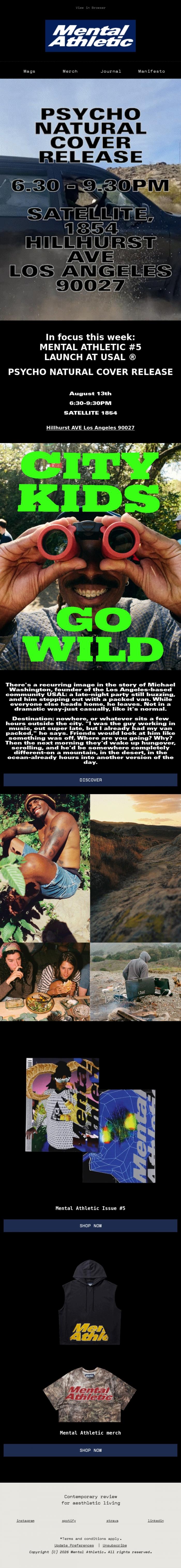 Email Design Inspiration from Mental Athletic, USAL