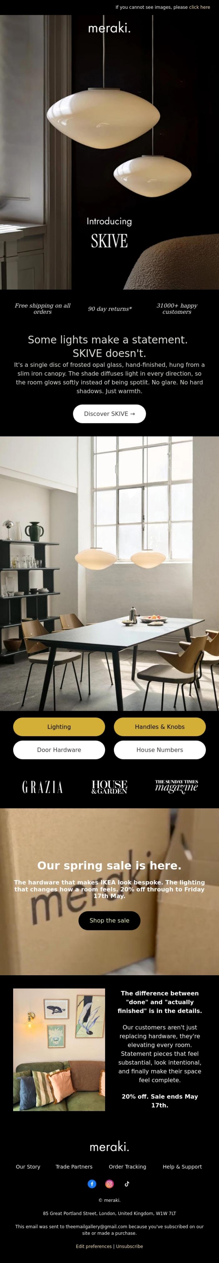 Email Design Inspiration from meraki., Introducing SKIVE