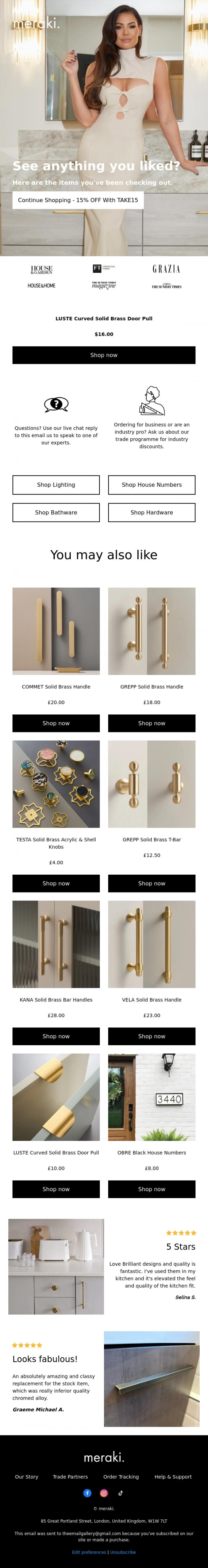 Email Design Inspiration from meraki., Did something catch your eye?