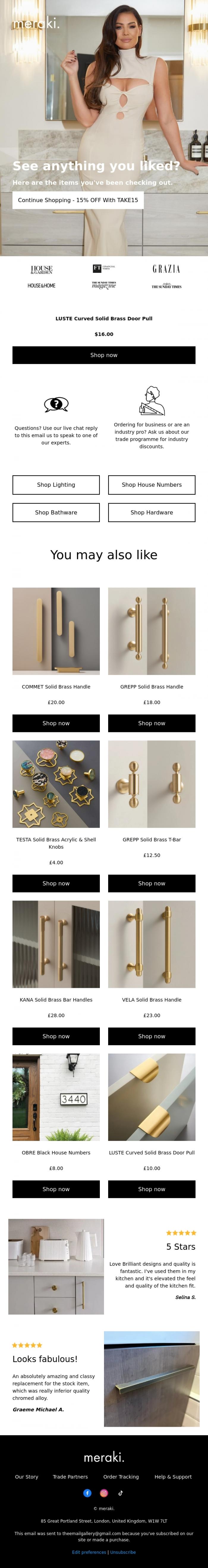 Email Design Inspiration from meraki., Did something catch your eye?
