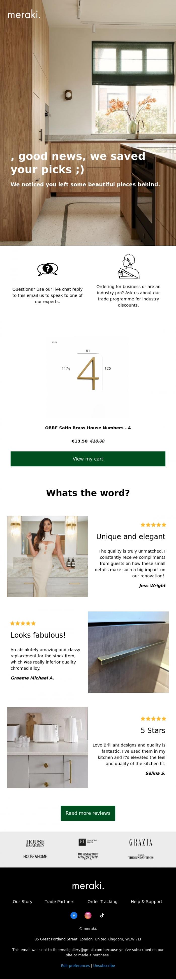 Email Design Inspiration from meraki., Did something catch your eye?