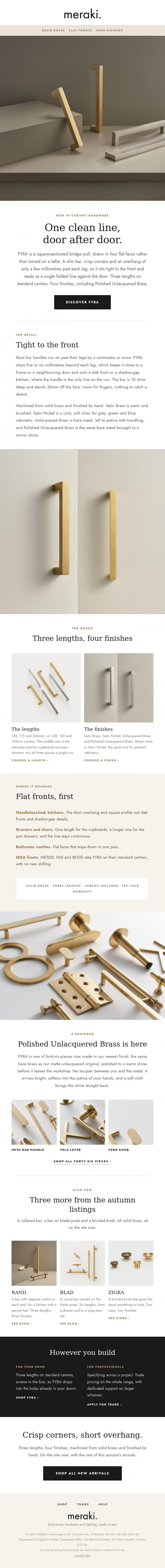 Email Design Inspiration from meraki., New: FYRA, one clean line across the kitchen