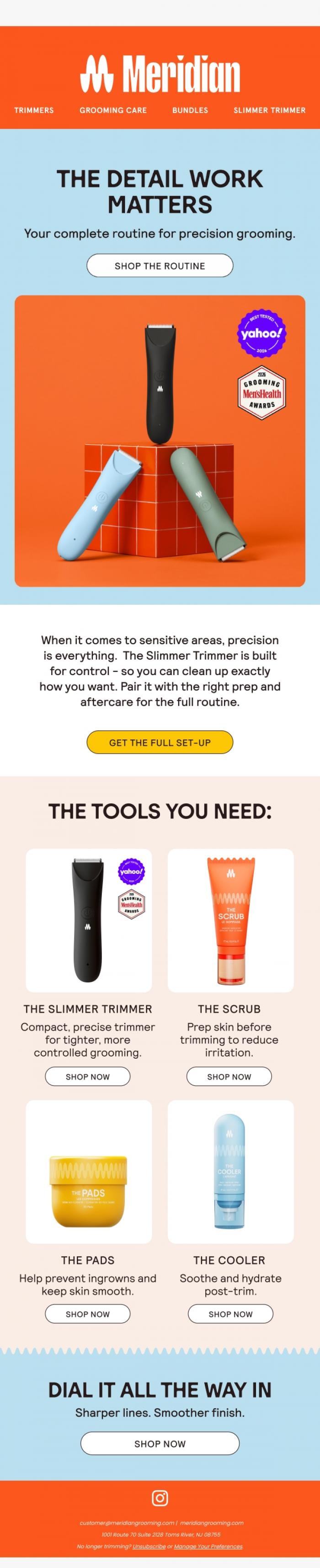 Email Design Inspiration from Meridian, The Details Make the Difference