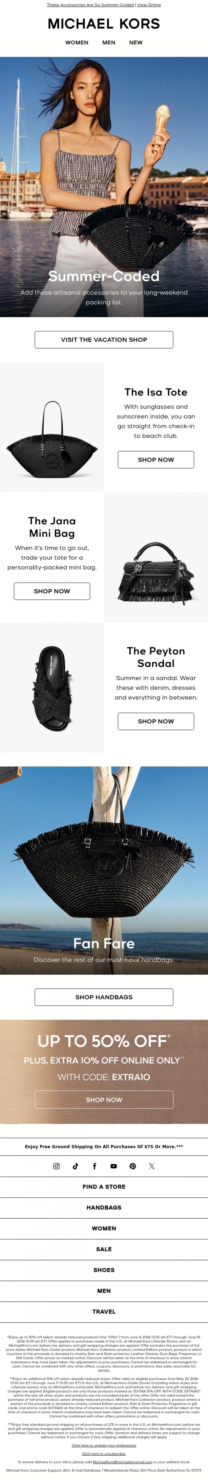 Email Design Inspiration from Michael Kors, Get Ready For Your Next Getaway ☀️