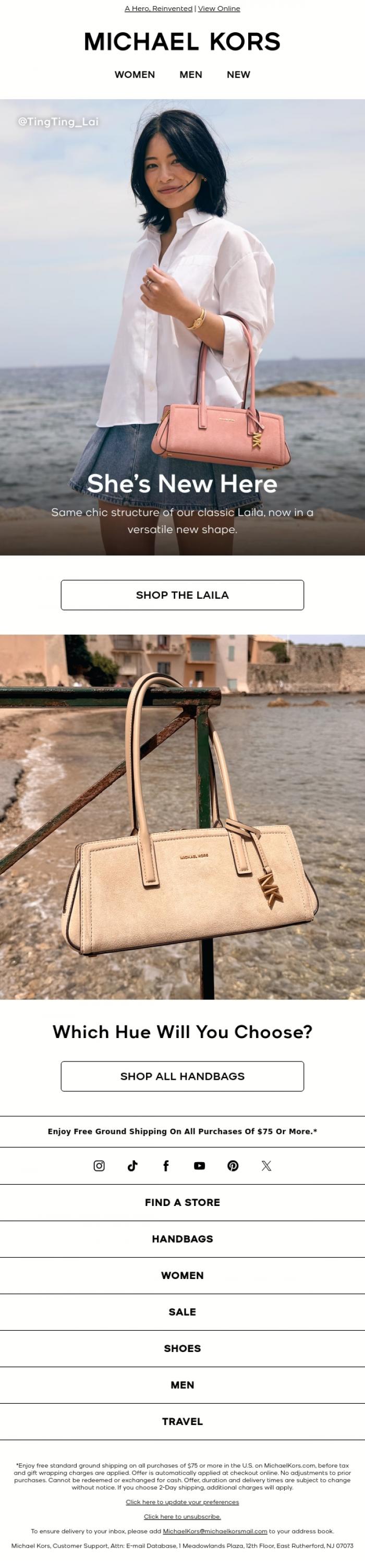 Email Design Inspiration from Michael Kors, Sneak Peek: Next Season's Hottest Handbag