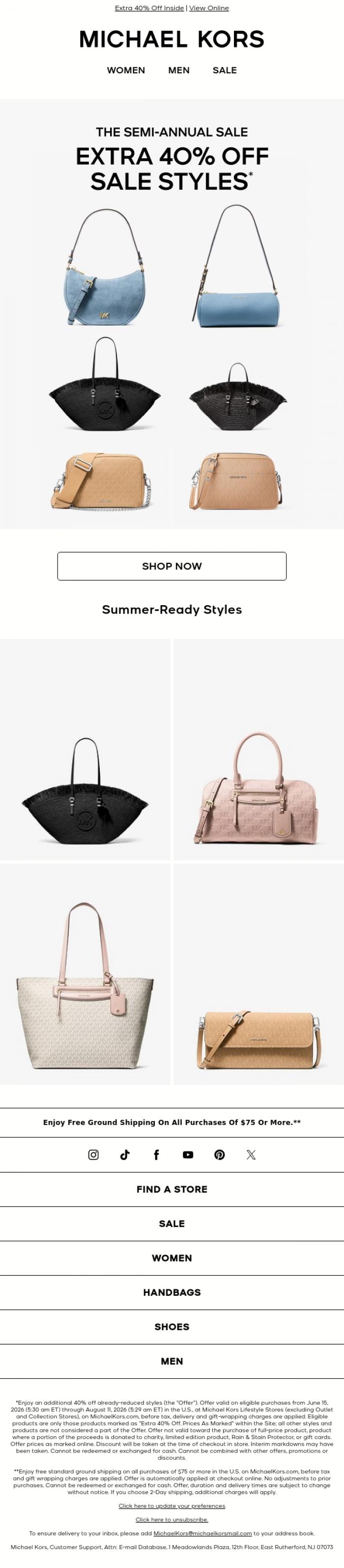 Email Design Inspiration from Michael Kors, Wait! You Need To See These Sale Picks